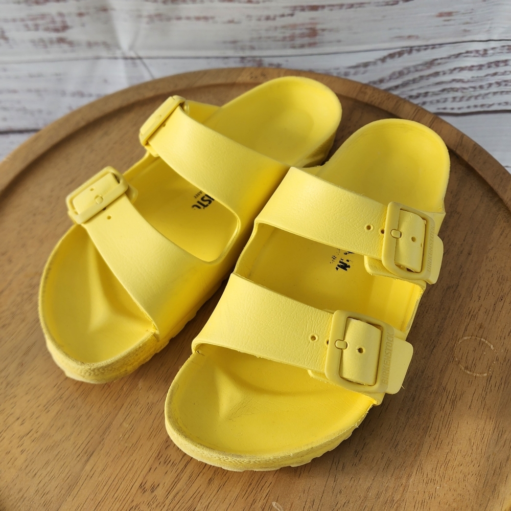 Birkenstock Arizona Eva Yellow Slide Sandals